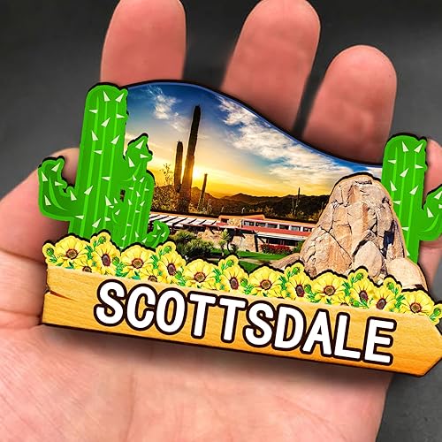 Miniatura 4 de Imán de madera 3D de USA Scottsdale para nevera, recuerdos coleccionables, decoración hecha a mano, artesanías 2
