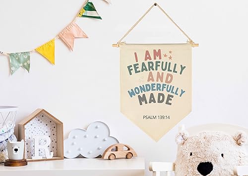 Miniatura 2 de Letrero de bandera con versículos bíblicos cristianos, regalo para bebés, recién nacidos, niños y niñas, decoración de pared, regalo para guardería,