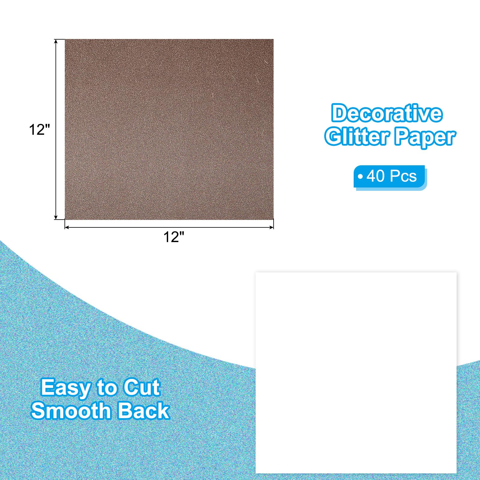 PATIKIL 40 Hojas de Cartulina Brillante Marrón 12 x 12" 250gsm Cuadrado de Papel Brillante Premium para Manualidades de Papel para Scrapbook Tarjetas DIY Fiesta Boda