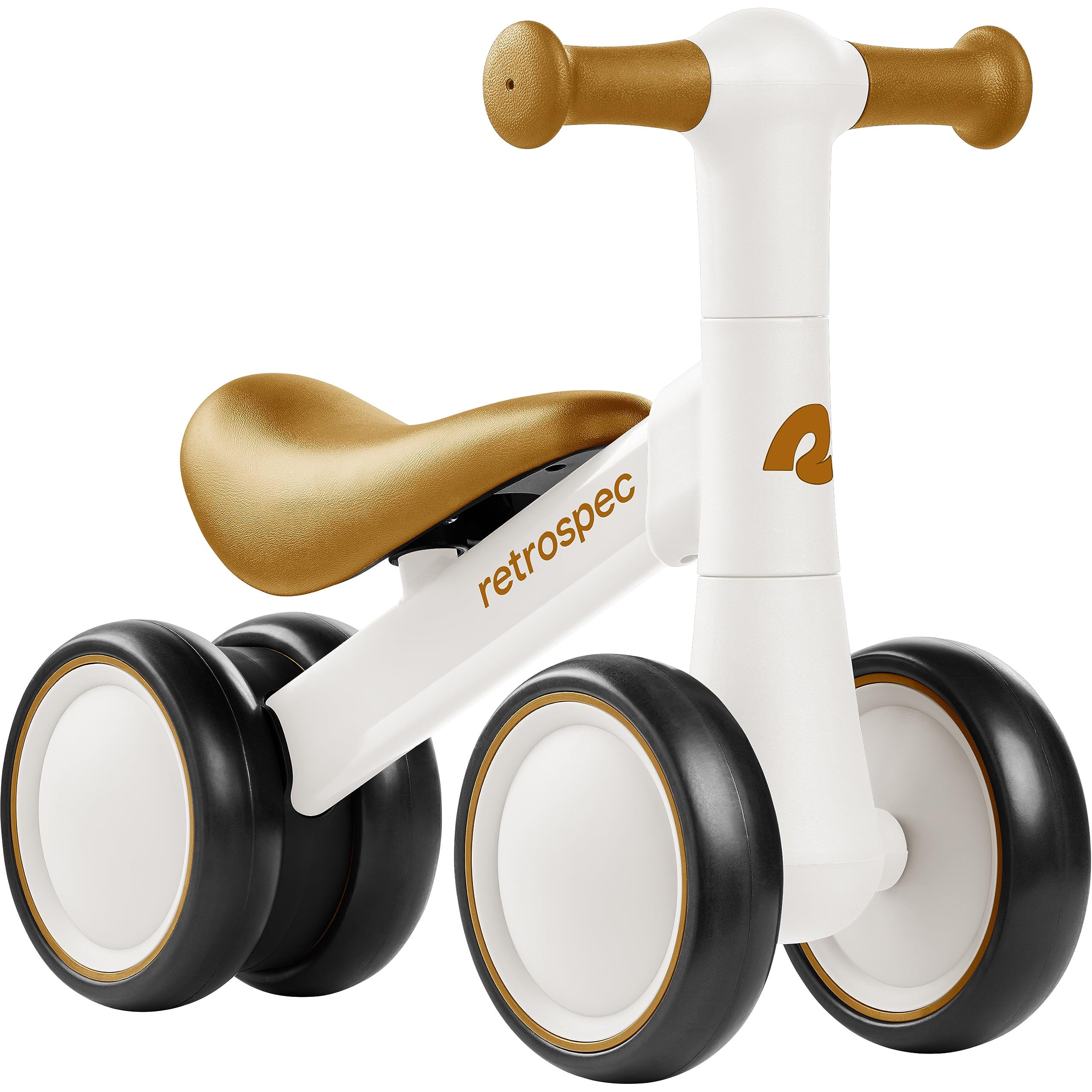 Retrospec Cricket 2 Baby Walker Balance Bike with 4 Wheels - Safe Learning Toy for Ages 12-24 Months - Scratch-Resistant Indoor Outdoor Toddler Riding Toy with Steering Limit & Soft Grips