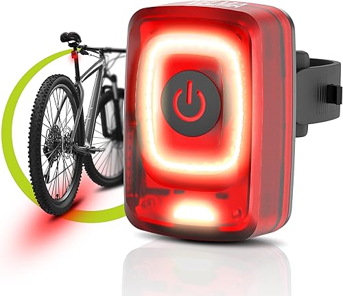 VELMIA Luz trasera de bicicleta con iluminación de suelo de 360  Batería recargable  Mejora la visibilidad y la seguridad  Perfecto para conducción