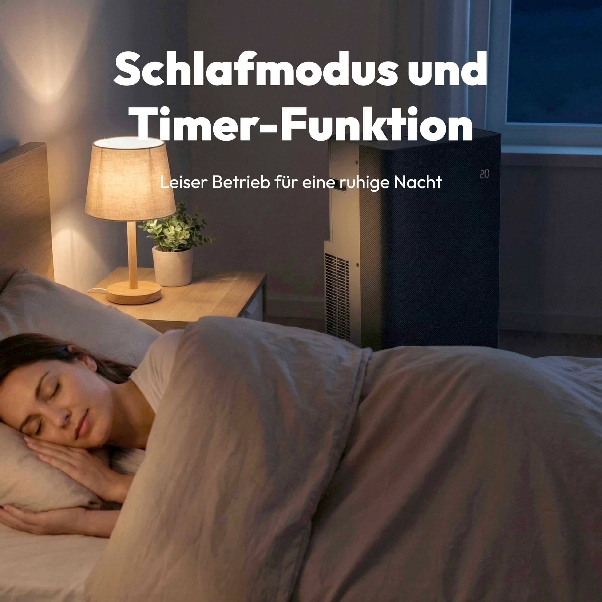 MEDION Smarte Mobile Klimaanlage mit Abluftschlauch P1202 (12000 BTU, mobil, inkl. Fensterabdichtung, bis 42m², 3in1 Kühlen Entfeuchten Ventilieren, App- und Sprachsteuerung, Schlafmodus