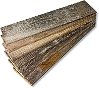 Rustic Revival Reclaimed Barnwood Craft Bundle: 6-Pack Unfinished Weathered Wood Planks 12"x3.5"x0.25" for DIY Crafts, Signs & Farmhouse Decor