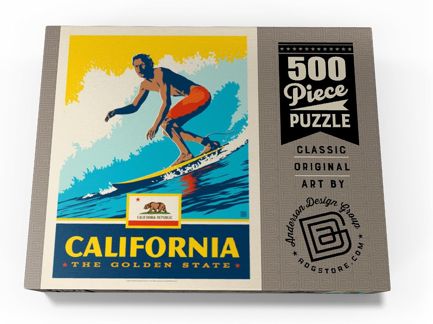 MyPuzzle California: The Golden State (Surfer) - Premium 500 Piece Jigsaw Puzzle for Adults