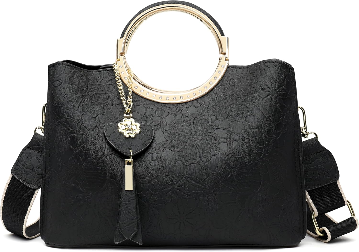 Chinese Style Classic Clutch Shoulder Tote Handbag Ladies PU Leather Cross Body Purses With Magnetic And Zipper Closure
