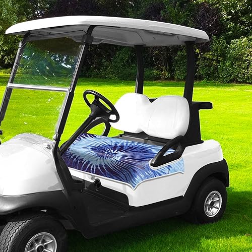Miniatura 7 de YOKYHOM Fundas de asiento de carrito de golf de verano, toallamanta de asiento delantero de carrito de golf azul tie-dye para EZGOYamahaClub Car y