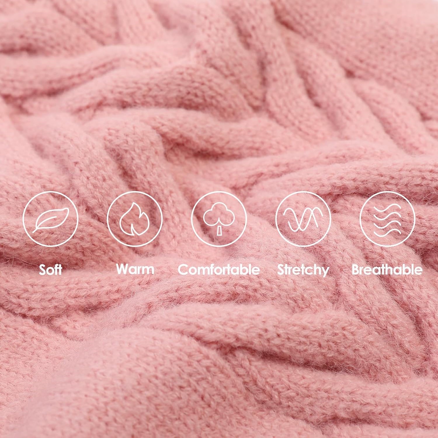 Dog Sweaters for Medium Dogs Classic Turtleneck Dog Christmas Sweater Thick Warm Pullover Female Puppy Pet Stretch Knitwear Fall Winter Clothes with Leash Hole(Pink, M)