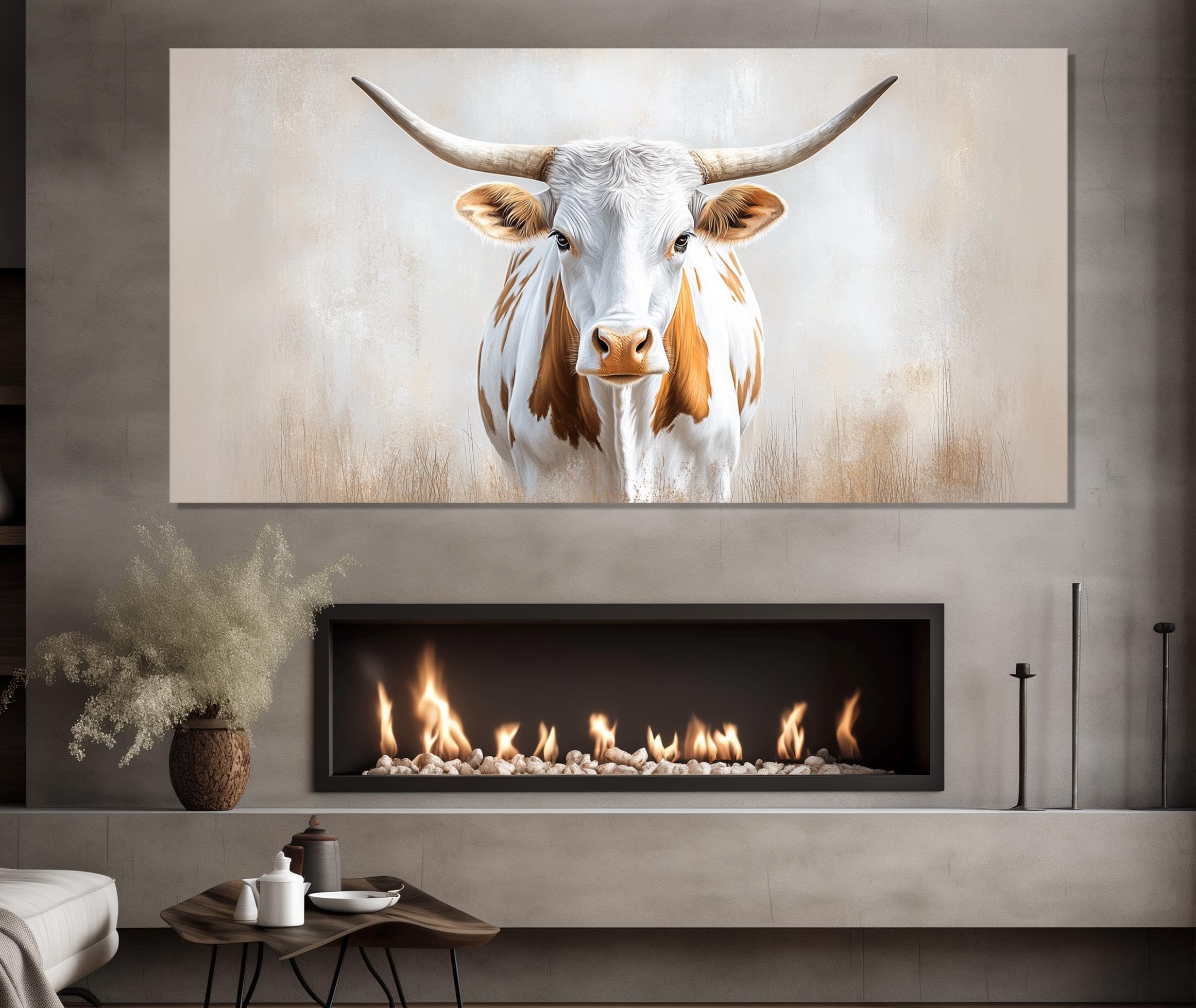 Tableau Longhorn décoration murale salon affiche rustique nordique - 6