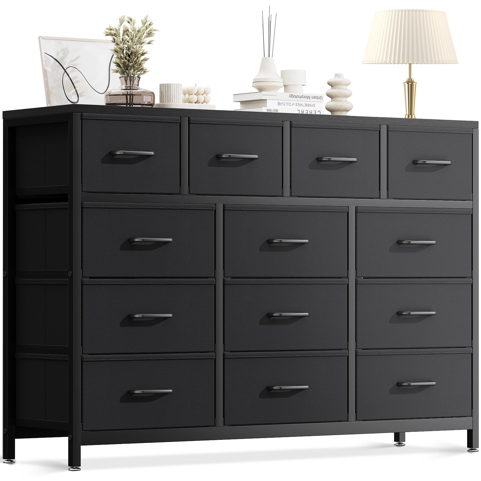 Coleshome Large Chest of Drawers Bedroom, 13 Large Fabric Drawers, Black — image 1