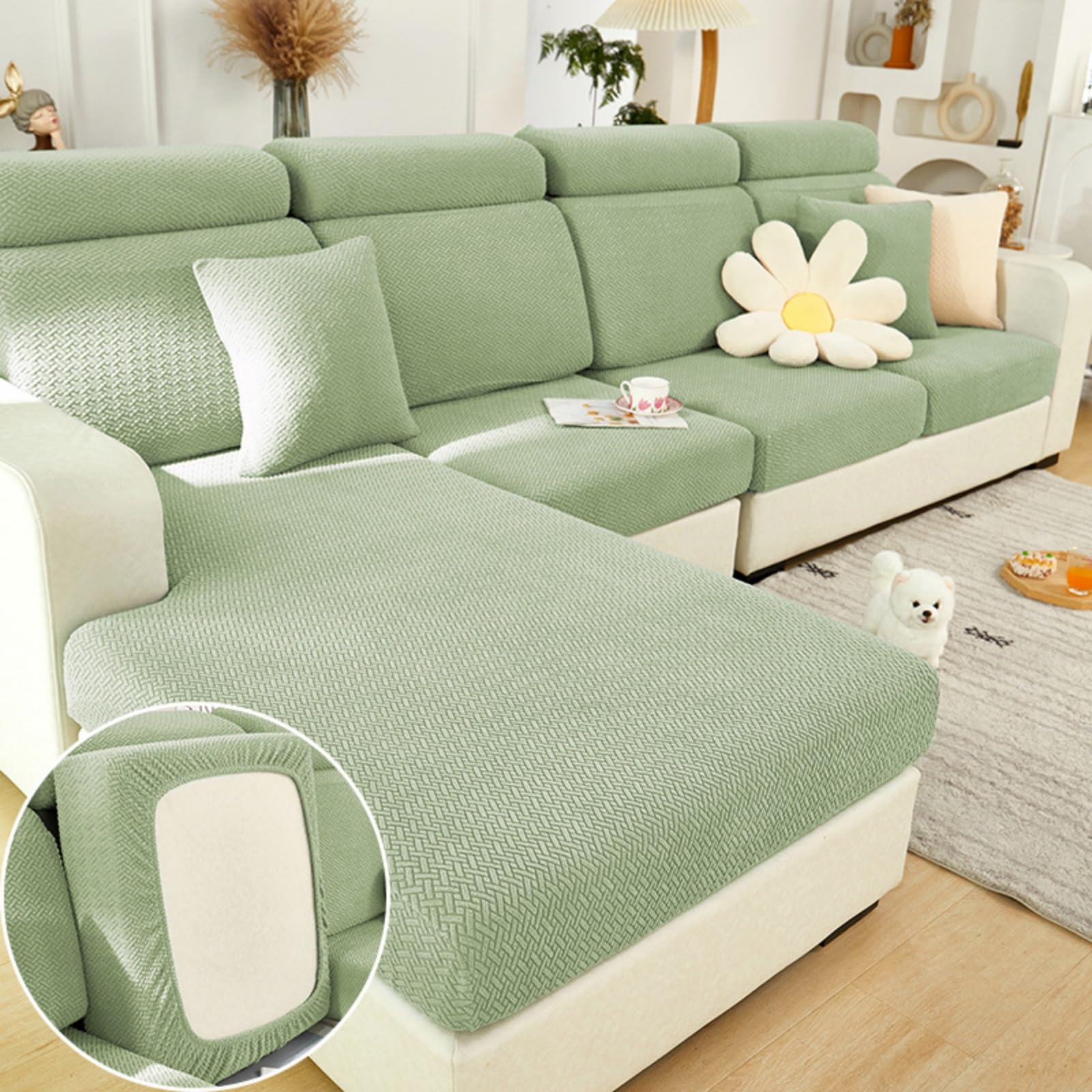 Yagerod Sofa Hero Covers, Sofa Heroes Couch Covers, Soothing Home Sofa Covers, Soothing Home Sofa Cushion Covers, Magic Sofa Covers For Sectional Slipcovers (Fruit Green,Pillow Cover)