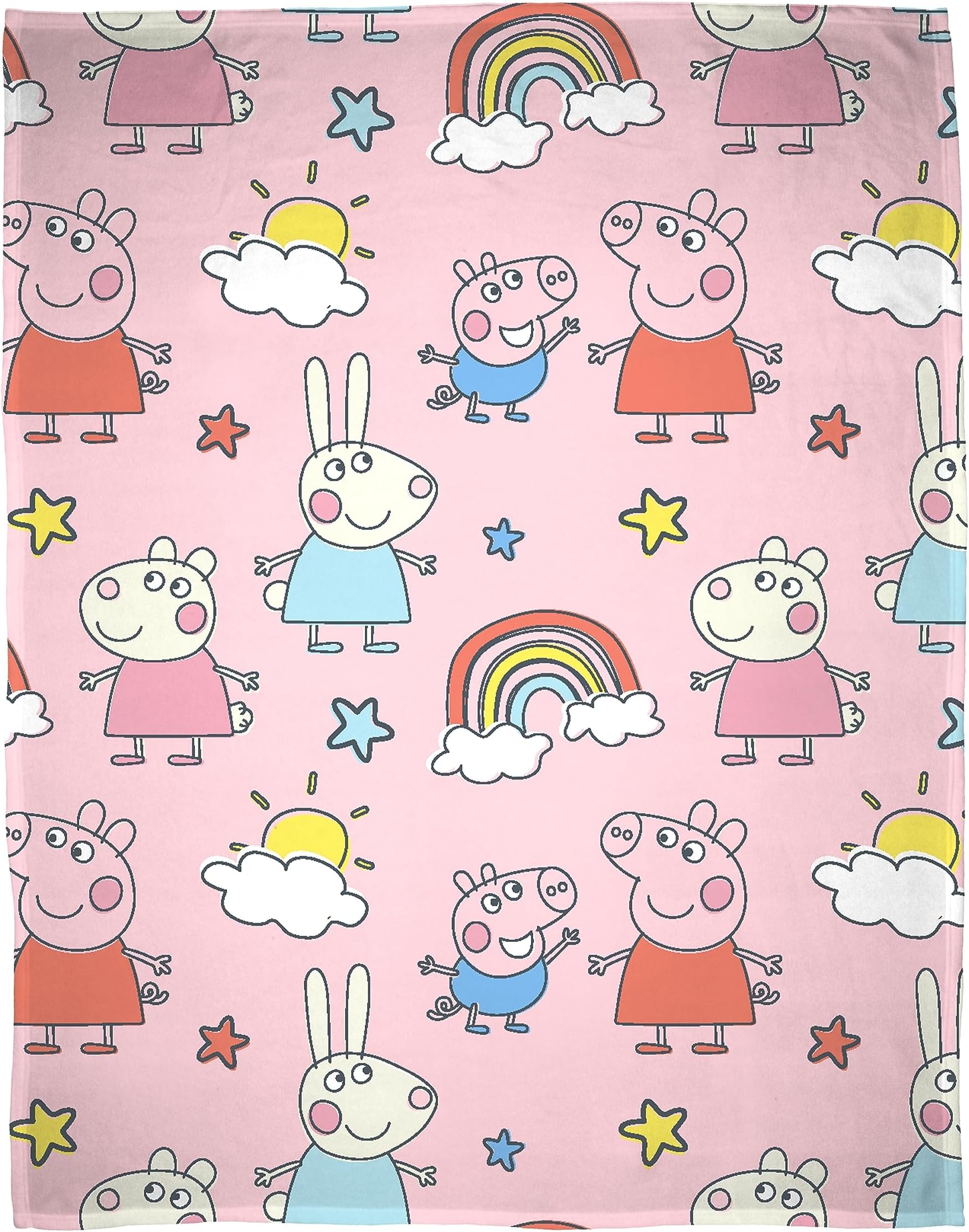 Character World Official Peppa Pig Licensed Fleece Blanket | Super Soft Warm Playful Pink Design | Perfect for Home, Bedroom, Sleepovers & Camping 100 x 150cm