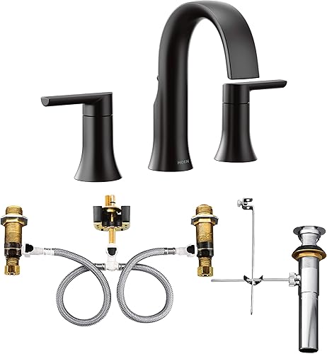 Moen TS6925BL-9000 Doux Grifo de baño de arco alto con válvula, negro mate
