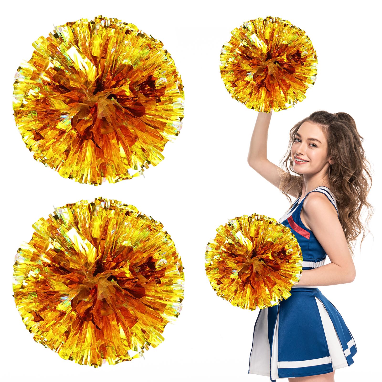 Pompons de Cheerleading (Lot de 36) avec Trous pour Les Doigts, pour la Danse, Le Sport, l'esprit d'équipe, Les Festivals et Les matchs.