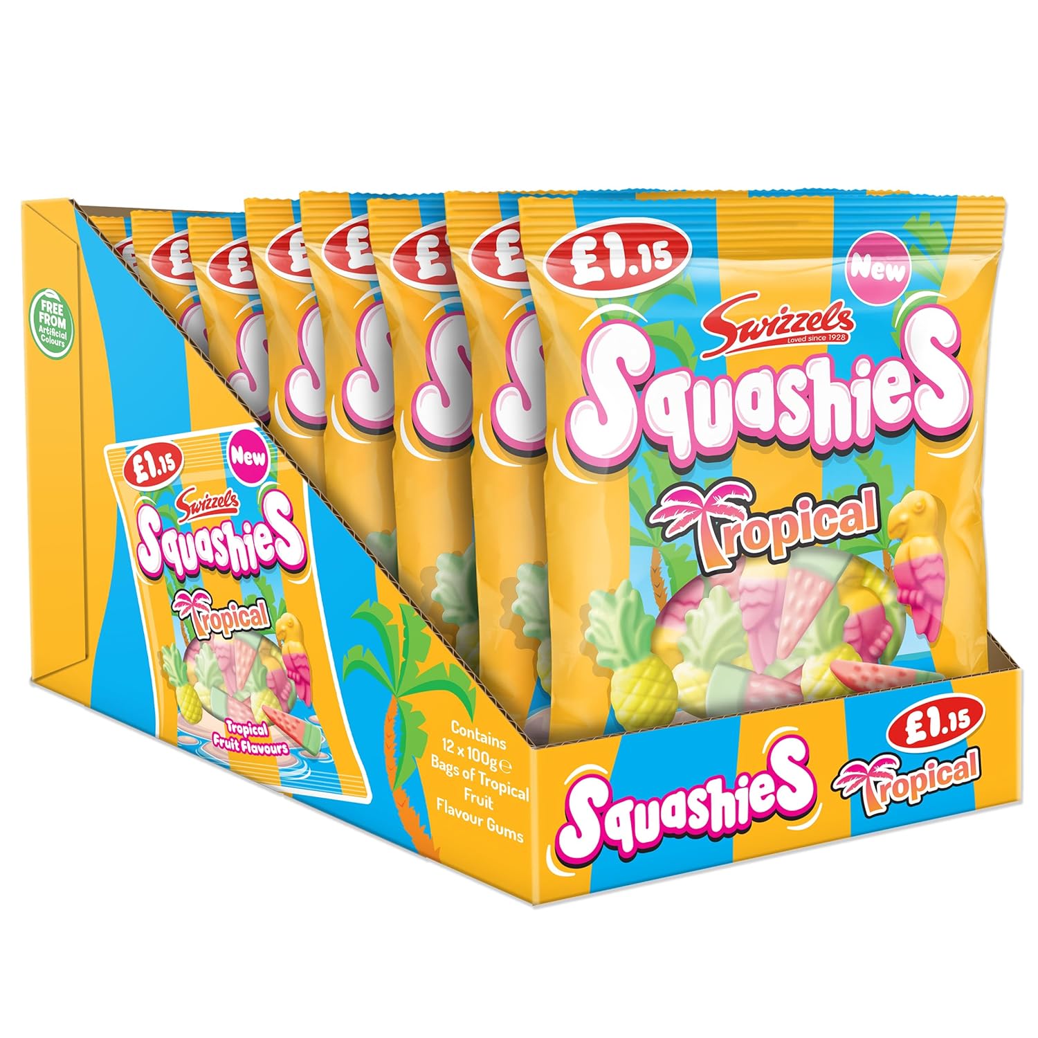 Swizzels Squashies Drumstick Tropical 100G (Pack of 12)