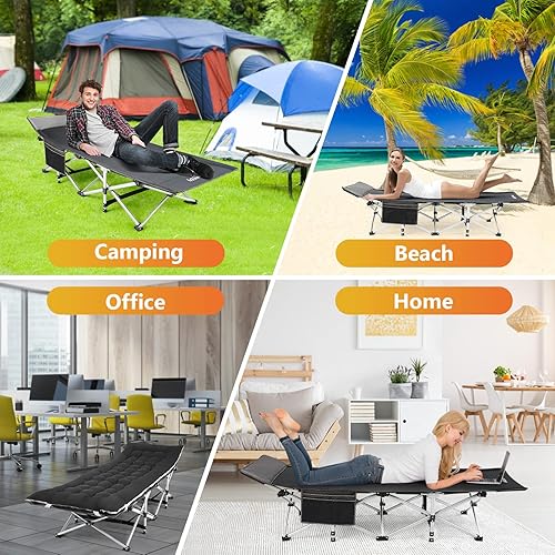 Miniatura 3 de Cuna plegable para acampar al aire libre para cama y cuna de viaje de calidad ligera portátil resistente para adultos y niños cuna de viaje de doble