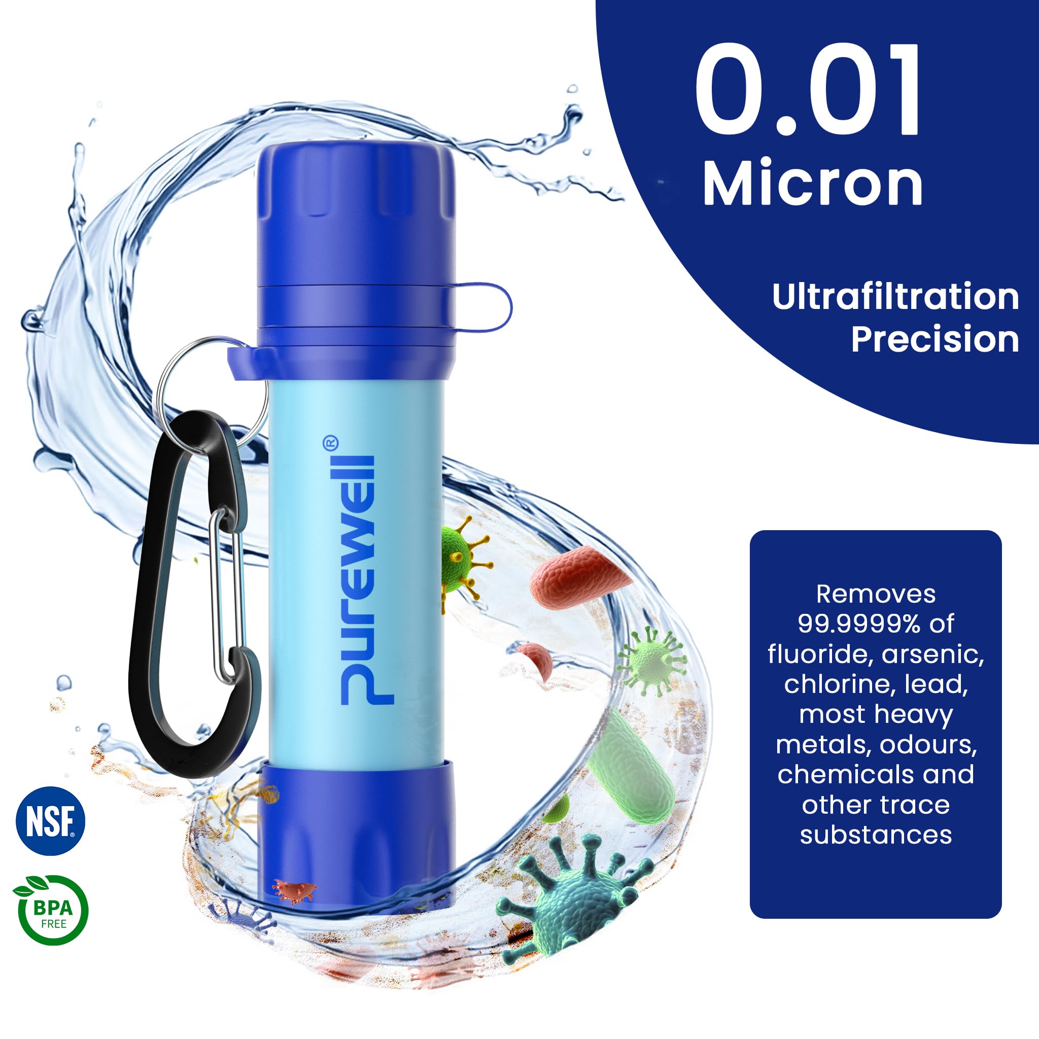 Purewell Filtre à eau d'extérieur portable