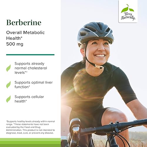 Miniatura 3 de Terry Naturally Berberina - Suplemento dietético con berberina - Suplemento de salud hepática para apoyo al metabolismo - Apoyo a la salud articular