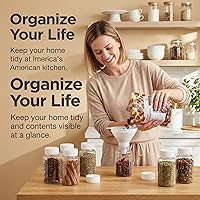 Vista 5 de 12 botellas transparentes de plástico de 3.3 onzas líquidas, contenedor vacío con tapa de rosca blanca, estuche de polvo sólido, soporte