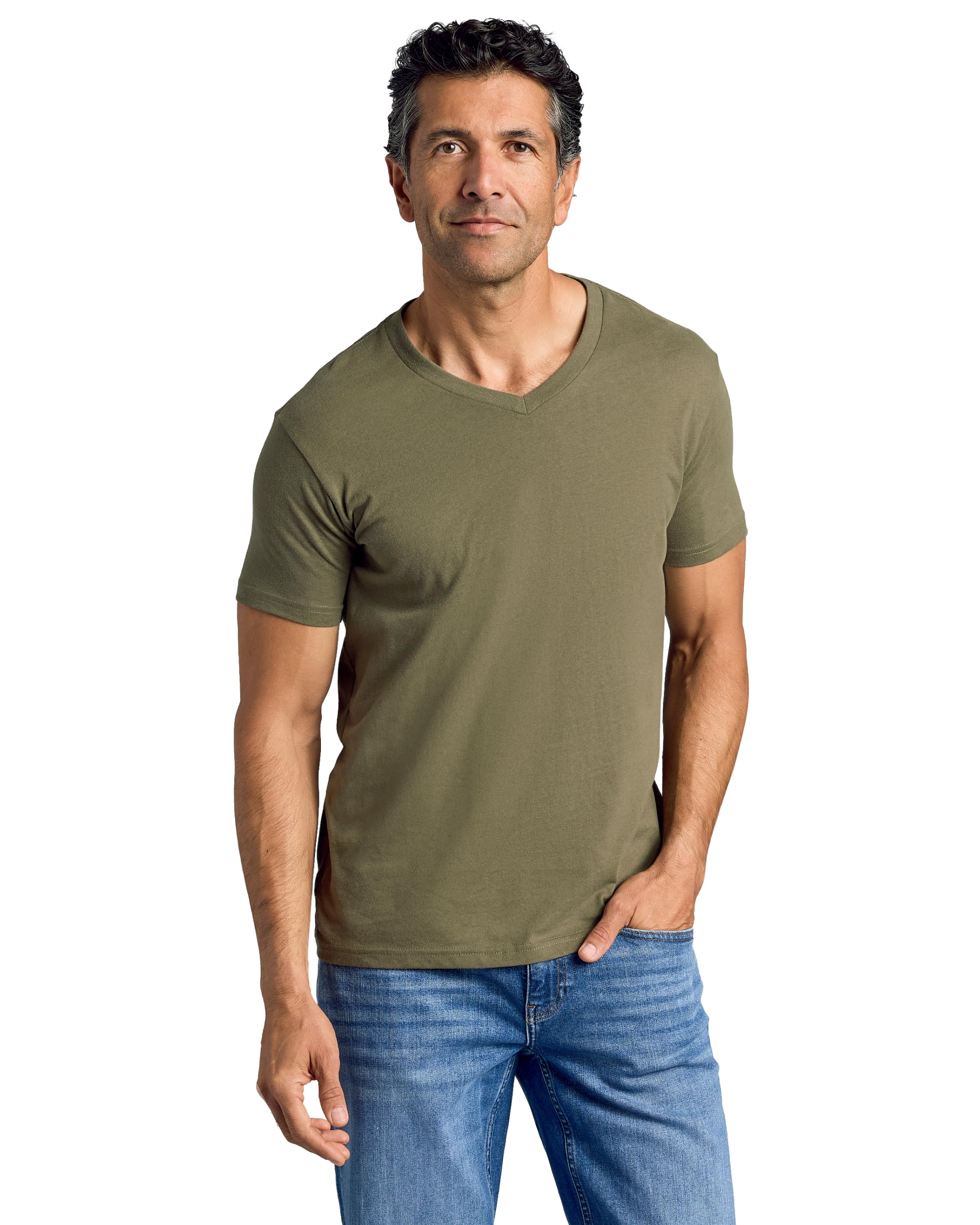 True Classic Mens V Neck T Shirts - Cotton V Neck Shirts for Men, V-Neck Mens T-Shirts and Undershirts for Men Pack/Singles