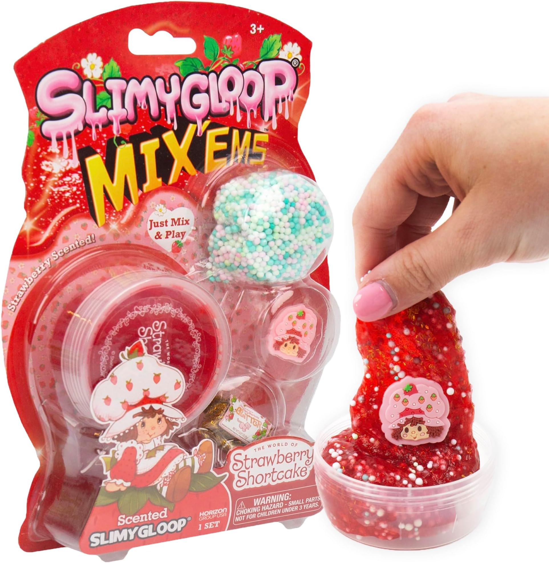 Strawberry Shortcake SLIMYGLOOP Mix'ems, Glitter Slime for Kids, Strawberry S...