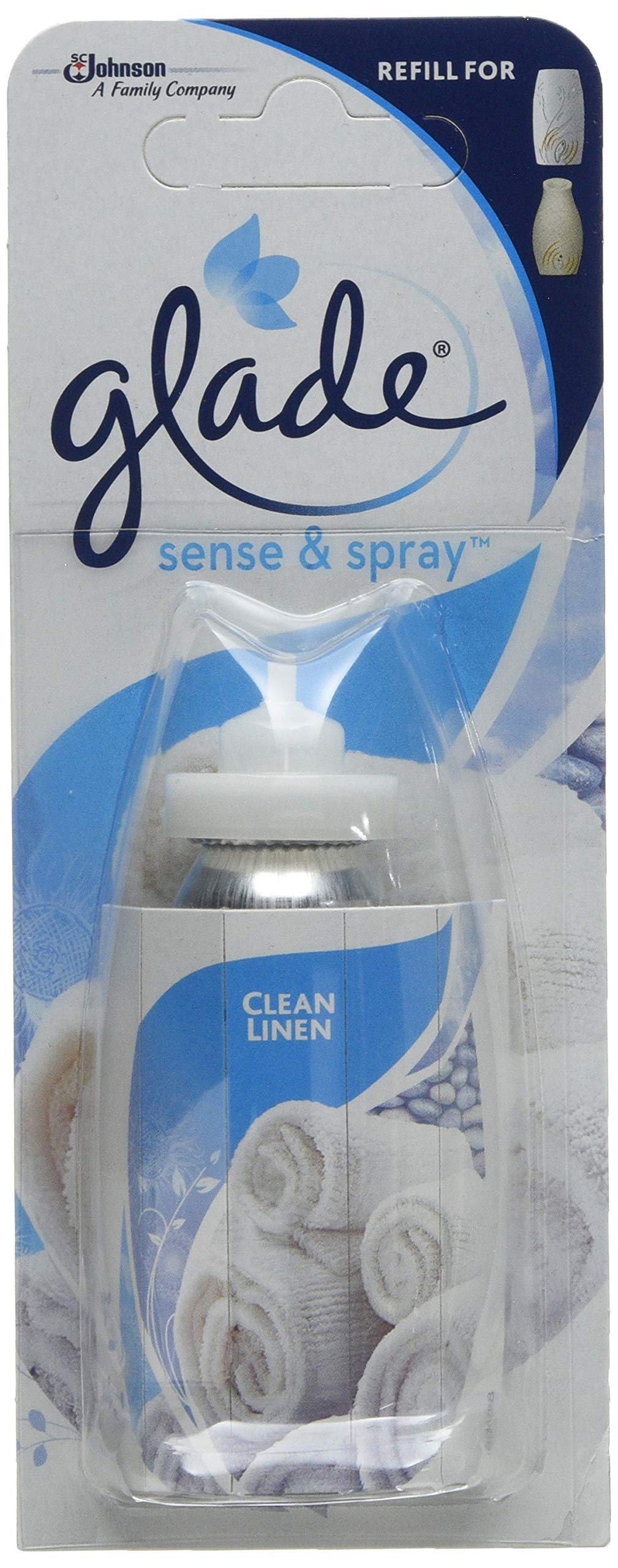 Sense & Spray Air Freshener Refill, Motion Activated Automatic Odour Eliminator for Home, Clean Linen, 18ml