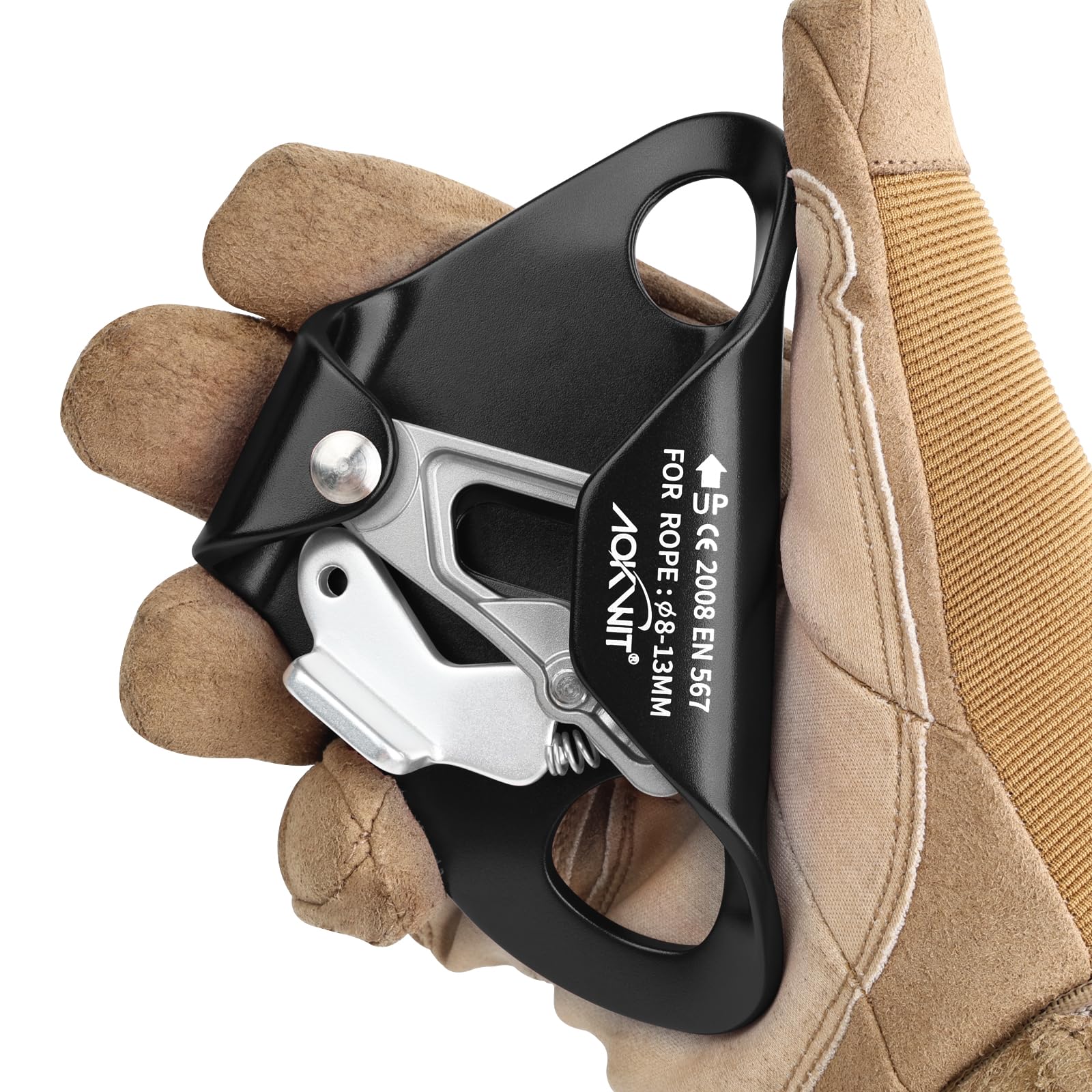 Chest Ascender Tree Climbing Gear Rope Grab High-Strength Aluminum Alloy Rappelling Equipment CE Certified for Rock Climbing Rescue Aerial Work