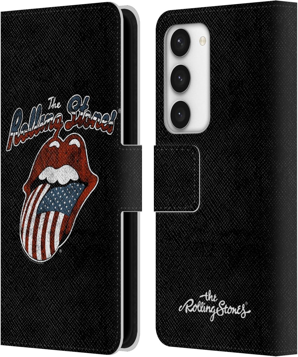 Head Case Designs Officially Licensed The Rolling Stones Us Flag Tongue Key Art Leather Wallet Case Compatible with Samsung Galaxy S23 5G