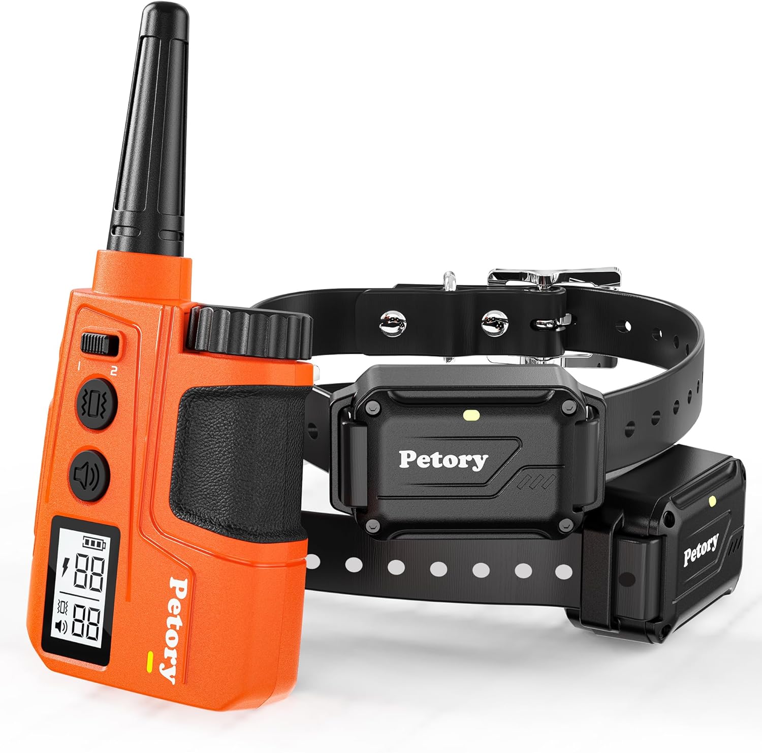 Petory Dog Training Collar with 2 Collars - 4000FT Training Collar with Remote, IPX7 Waterproof Electric Dog Collar with 4 Training Modes,Rechargeable e Collar for 15-120lbs Medium Large Dogs