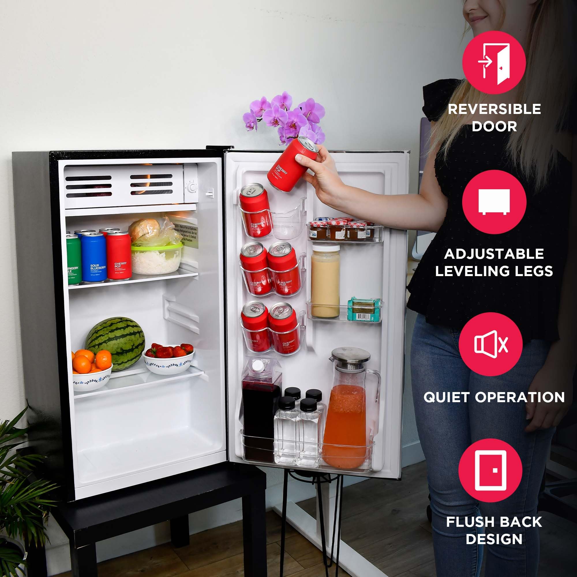 EFR323 Refrigerador compacto de 3.2 pies cúbicos, mini refrigerador, acero inoxidable, serie Platinum 4