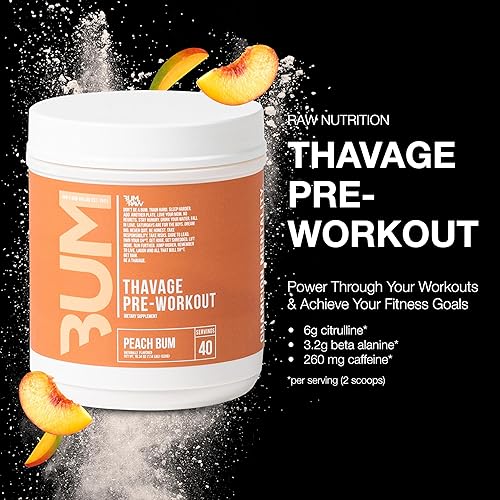 Miniatura 36 de RAW Polvo de preentrenamiento, Thavage (5 turba, goma roja) – Chris Bumstead Suplemento nutricional deportivo para hombres y mujeres – Cbum Pre