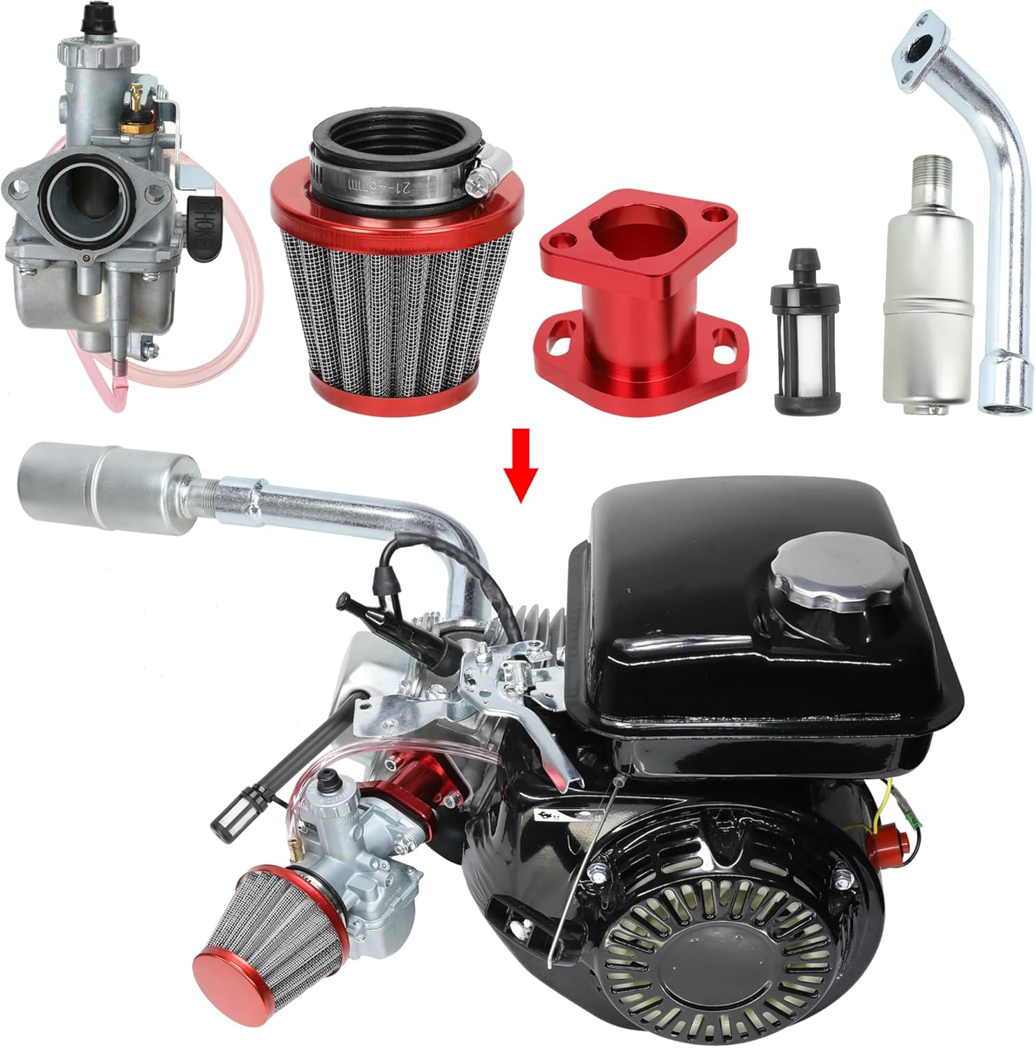 Buy GREHUA VM22 Carburetor Intake Manifold Exhaust Pipe Muffler Jet Stage 2 Kit for Predator