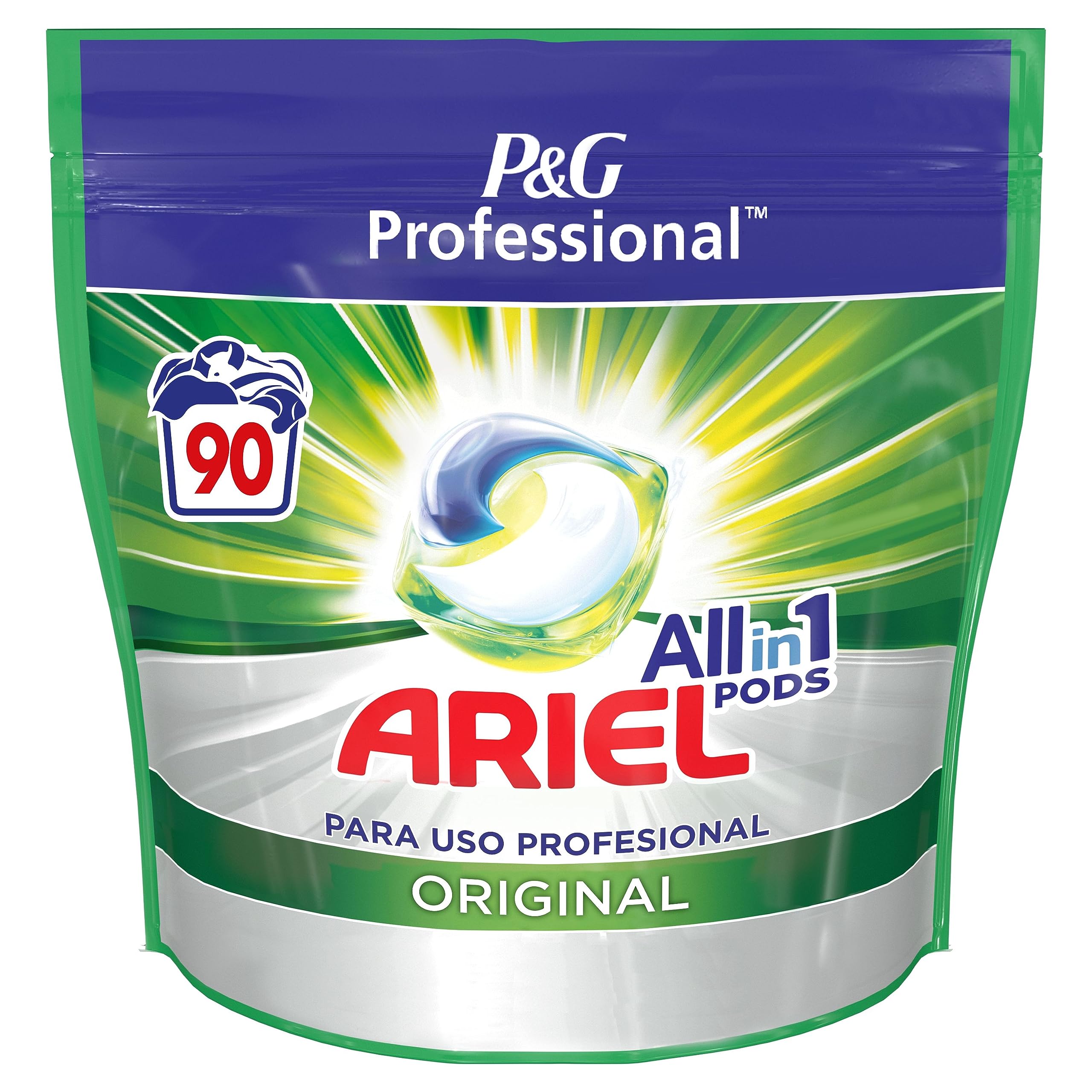 Ariel Professional, Todo en Uno Detergente Lavadora Cápsulas, 90 Lavados, (2 x 45 Cápsulas), Regular, Eliminación De Manchas Y Limpieza Increíbles