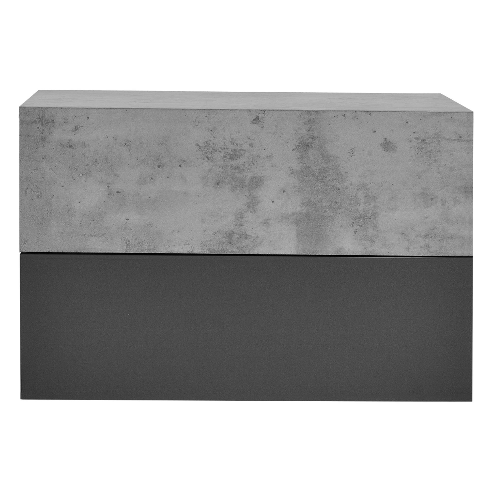 [en.casa] Set di 2 Comodini Sospesi Mensole da Parete con Cassetto Mobiletti Salvaspazio per Camera da Letto Ingresso Soggiorno 46x30x15 cm Effetto Cemento/Grigio Scuro