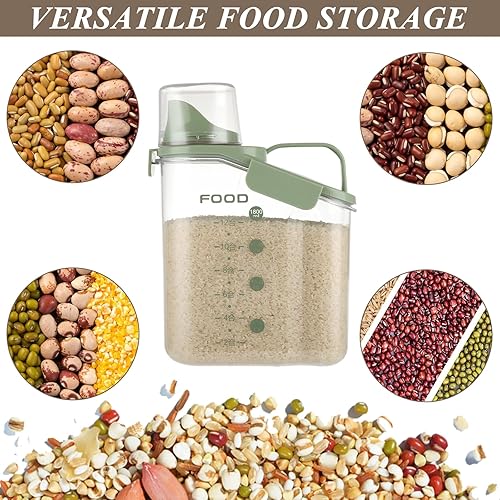 Vista 7 de SENENQU Paquete de 3 recipientes de cereales de almacenamiento, dispensador de cereales de plástico hermético de 2 L, recipientes grandes
