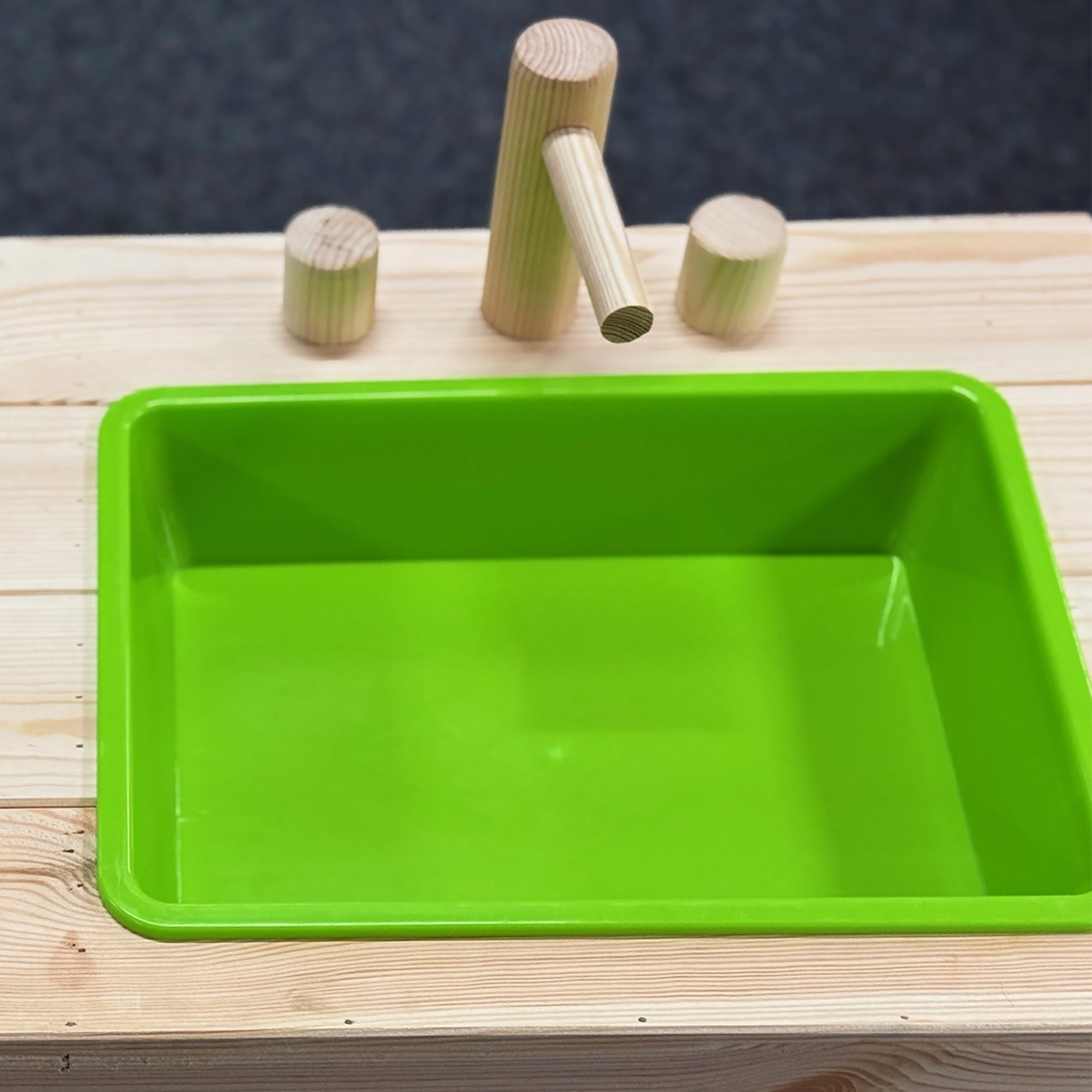Giocattolo da cucina in legno per bambini – 72 cm – Cucina giochi con lavabo e piani cottura – Giardino per bambini cucina sabbia giardino cucina giocattolo per esterni