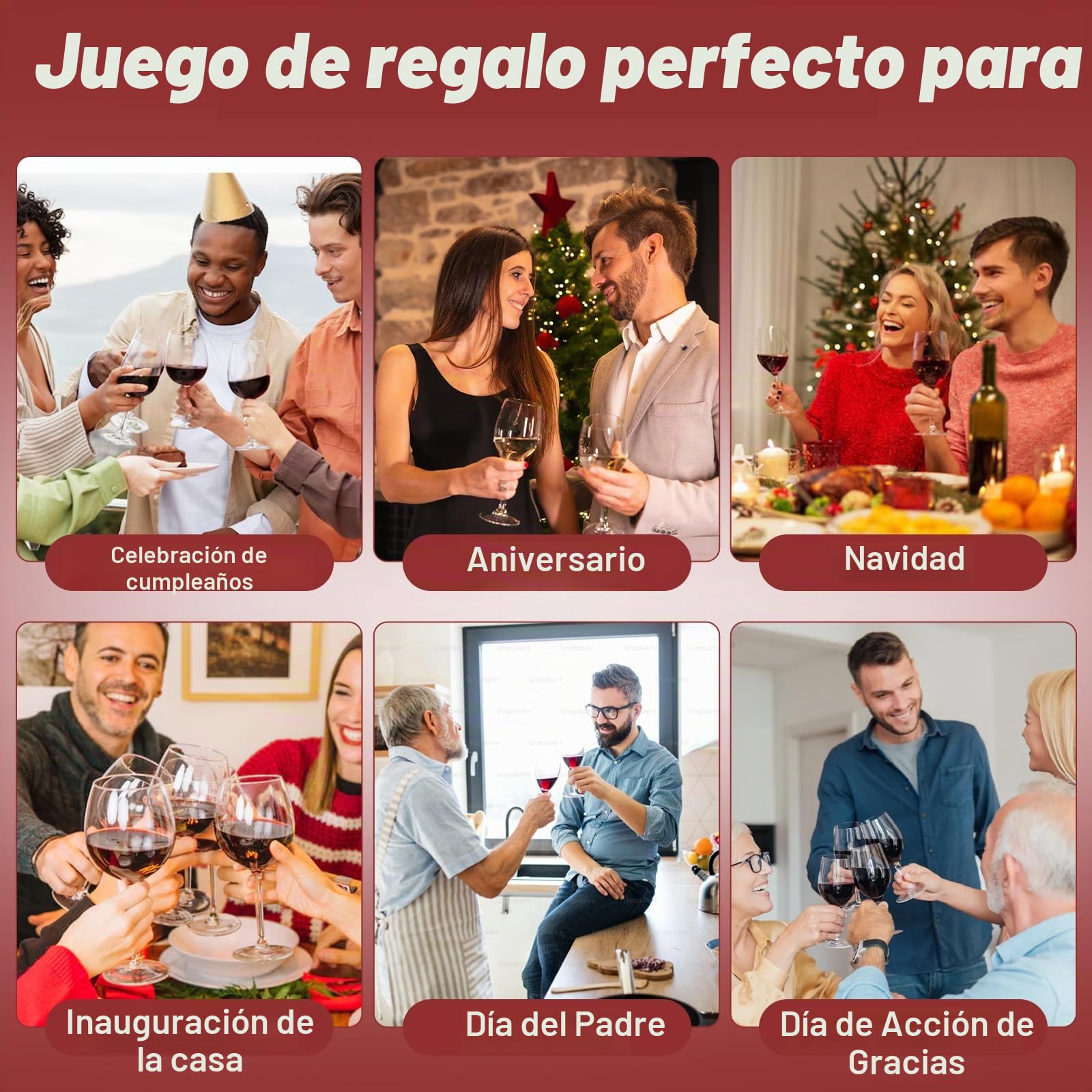 Sacacorchos Set Vino Accesorios 5 Pcs ZUSUZU, Abridor de Vino, Set de Accesorios para Vino, Abridor de Vino de Conejo, con Caja Regalo, Juego de Sacacorchos para Amantes del Vino