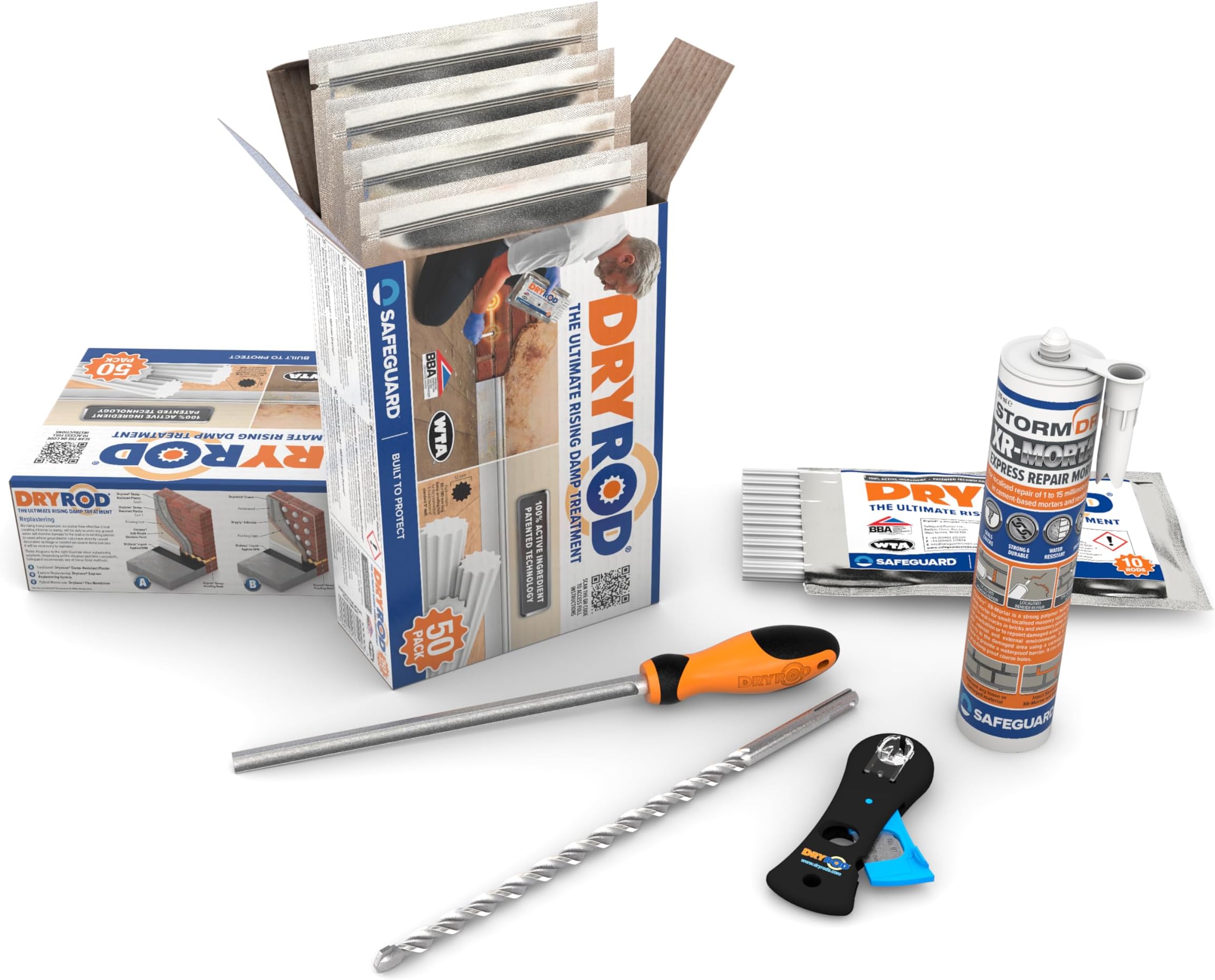 Damp Proofing Rods DPC Kit: Treats 39ft (9" Wall) - 20+ Years DIY Rising Damp Treatment
