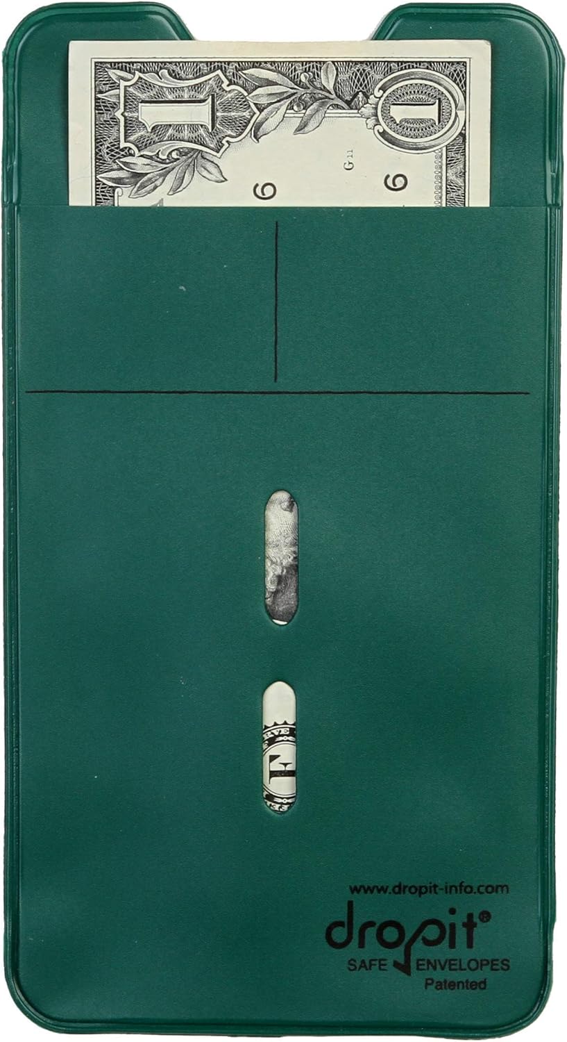 Two Color Bundle | Green & Yellow |10 Each for a Total of 20 envelopes | Reuseable Dropit Safe Envelope for Safe Depositing of Currency and Money | Organize Coupon, Currency