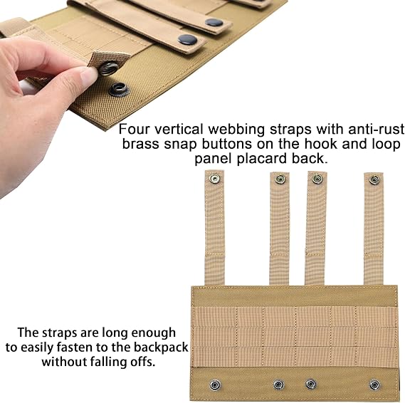 Molle Patch Panel Mounting Placard Platform, MOLLE Hook and Loop Panel for DIY Morale Patch Badges or Hook and Loop Pouch 6 x 10