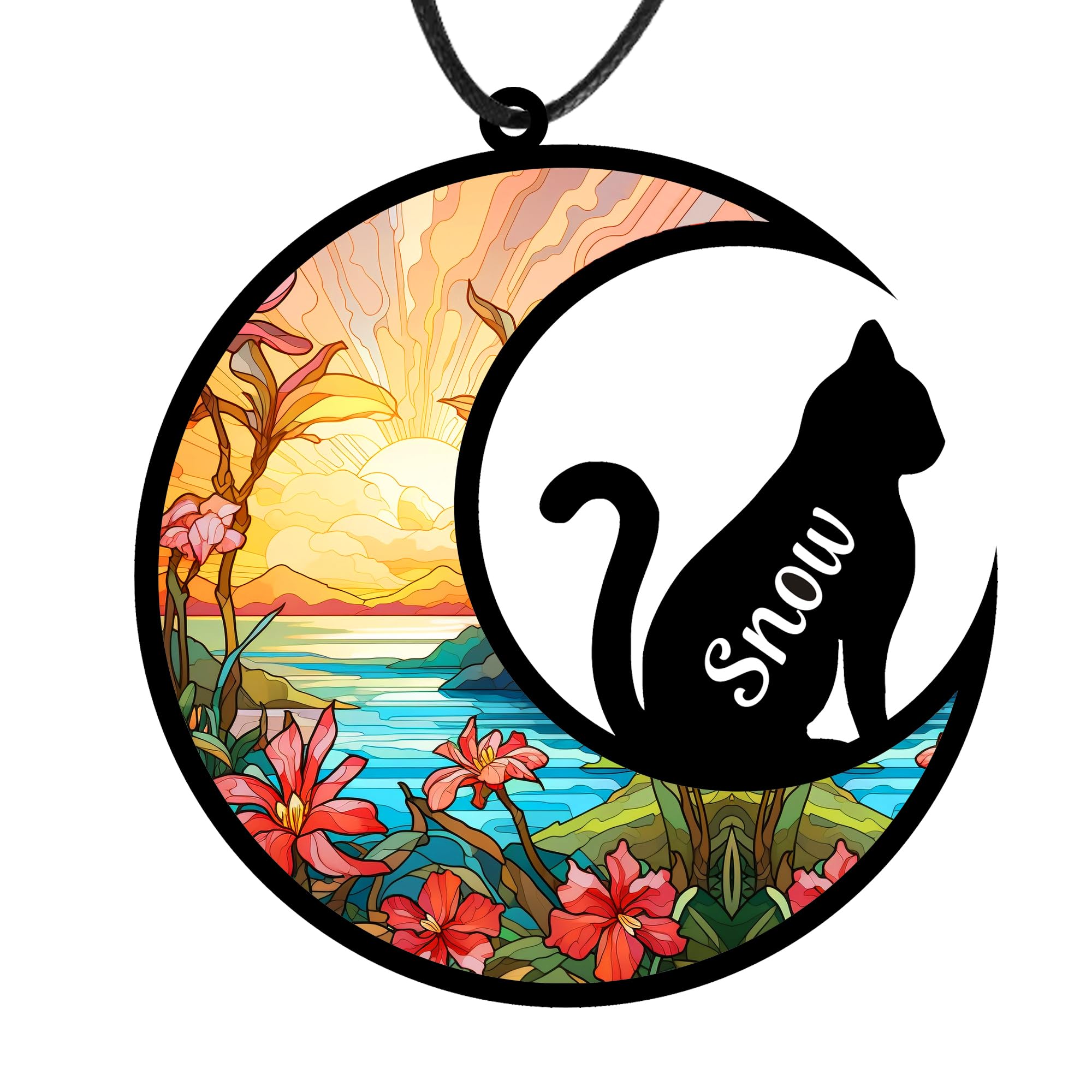 EDSG Pet Memorial Gifts Suncatcher Personalised Dog Memorial Gifts for Loss of Dog Cat Pet Memorial Gifts for Dog Lovers Loss of Dog Sympathy Gift Bereavement Gifts (Cat)