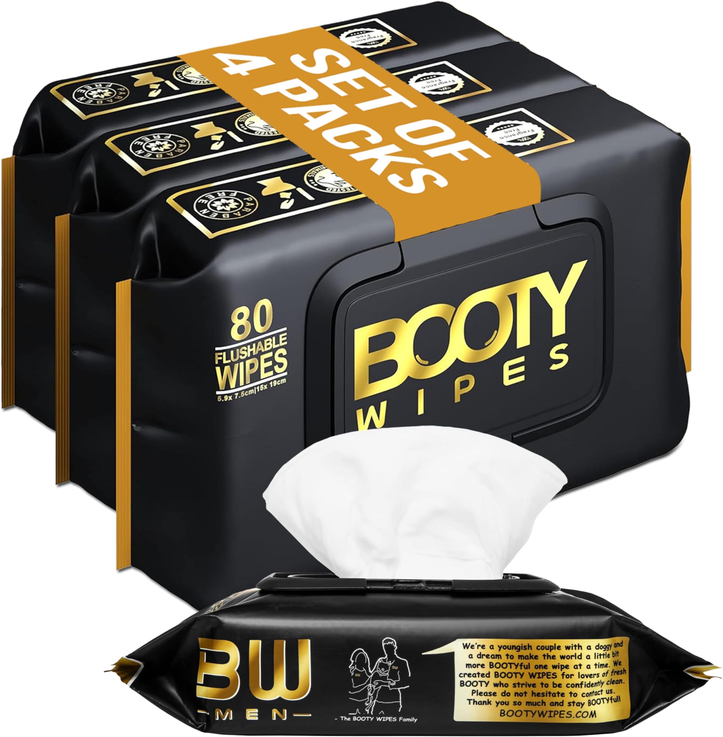 BOOTY WIPES for Men – HOME PACKS -320 Flushable Wipes
