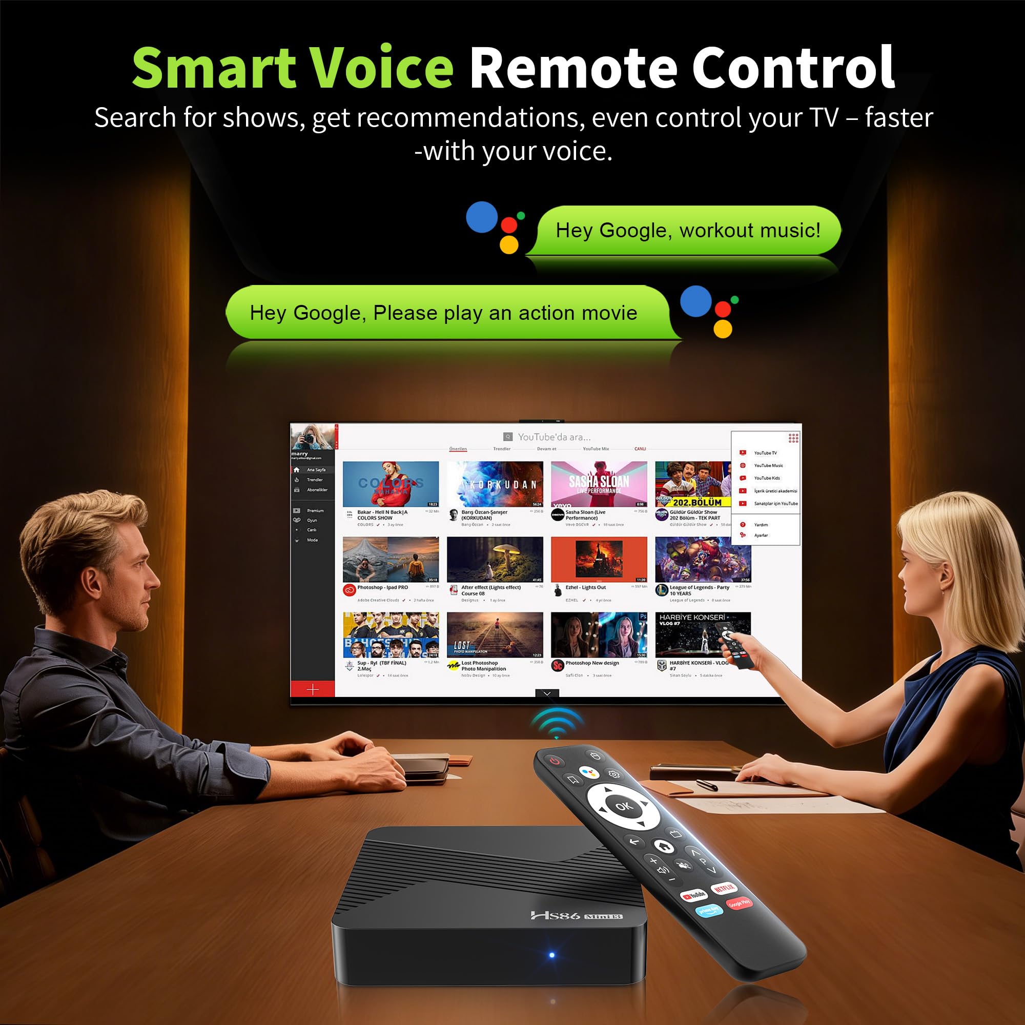 Android TV Box 14.0, Android Box 2GB RAM 16GB ROM, RK3528 Quad-Core, supporta 2.4G/5G Doppio WiFi, 100M Ethernet Ultra HD 8K Smart TV Box