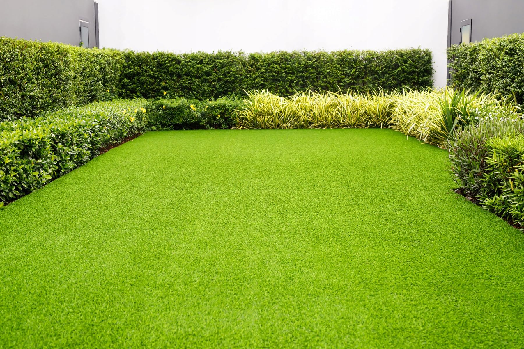 Kunstrasenteppich Outdoor 100x150 cm, Rasenteppich für Balkon und Garten, Kunstrasen Soul als natürlich 28mm grün - gelb, Artificial Grass, Wasserdurchlässig Kunstrasen Rollrasen mit Meterware