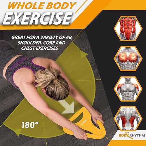 Miniatura 5 de BODY RHYTHM Entrenador de entrenamiento de fuerza para abdominales y núcleos, máquina de ejercicio con ruedas abdominales con alfombrilla de rodilla