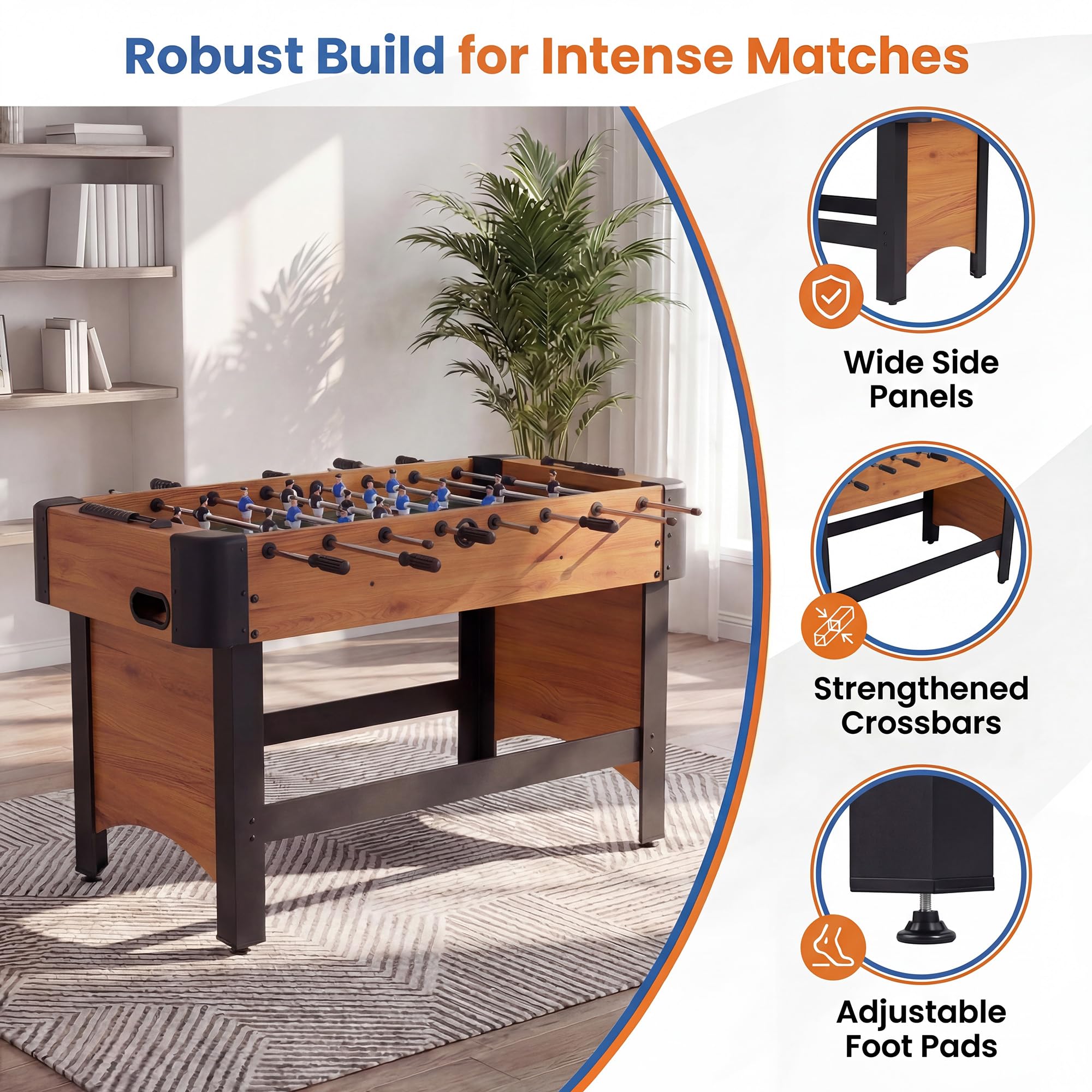 GOPLUS Futbolín de Mesa Madera 103x58x79 cm con 2 Pelotas y 22 Jugadores