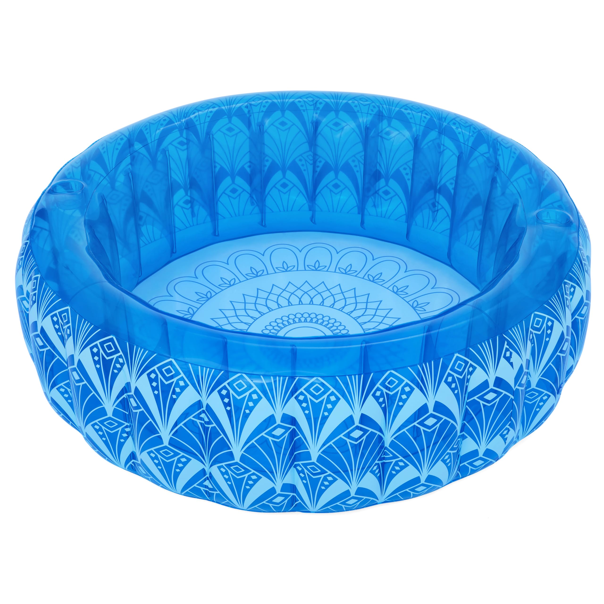 Bestway Family Pool Bohème, Ø 168 x 53 cm, 401 Liter, PVC, I-Beam-Konstruktion, Böhmisches Design, 2 Getränkehalter, Extrabreite Seitenwände, Schnellverschlussventil, Ab 6 Jahren