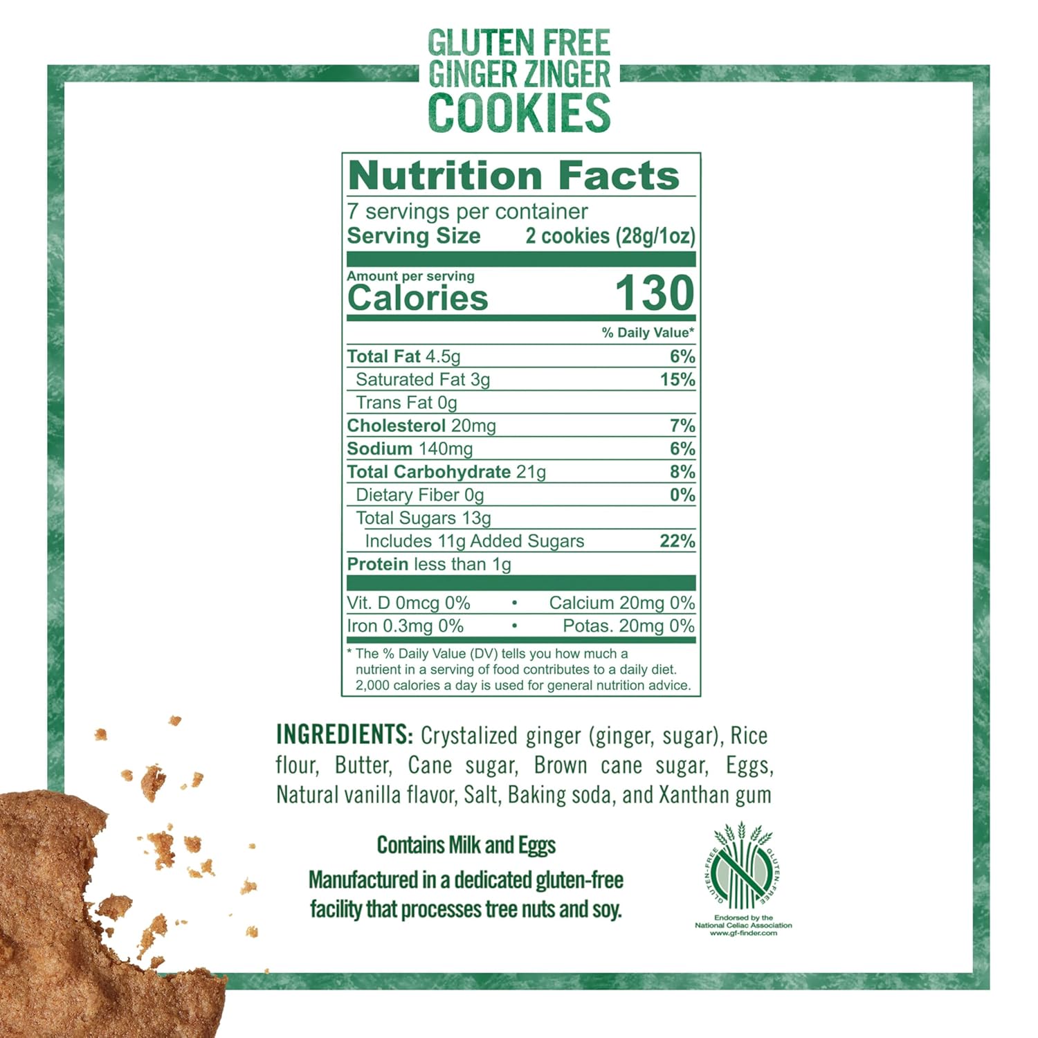 Tate's Bake Shop Gluten Free Ginger Zinger Cookies, 4-7 oz Bags