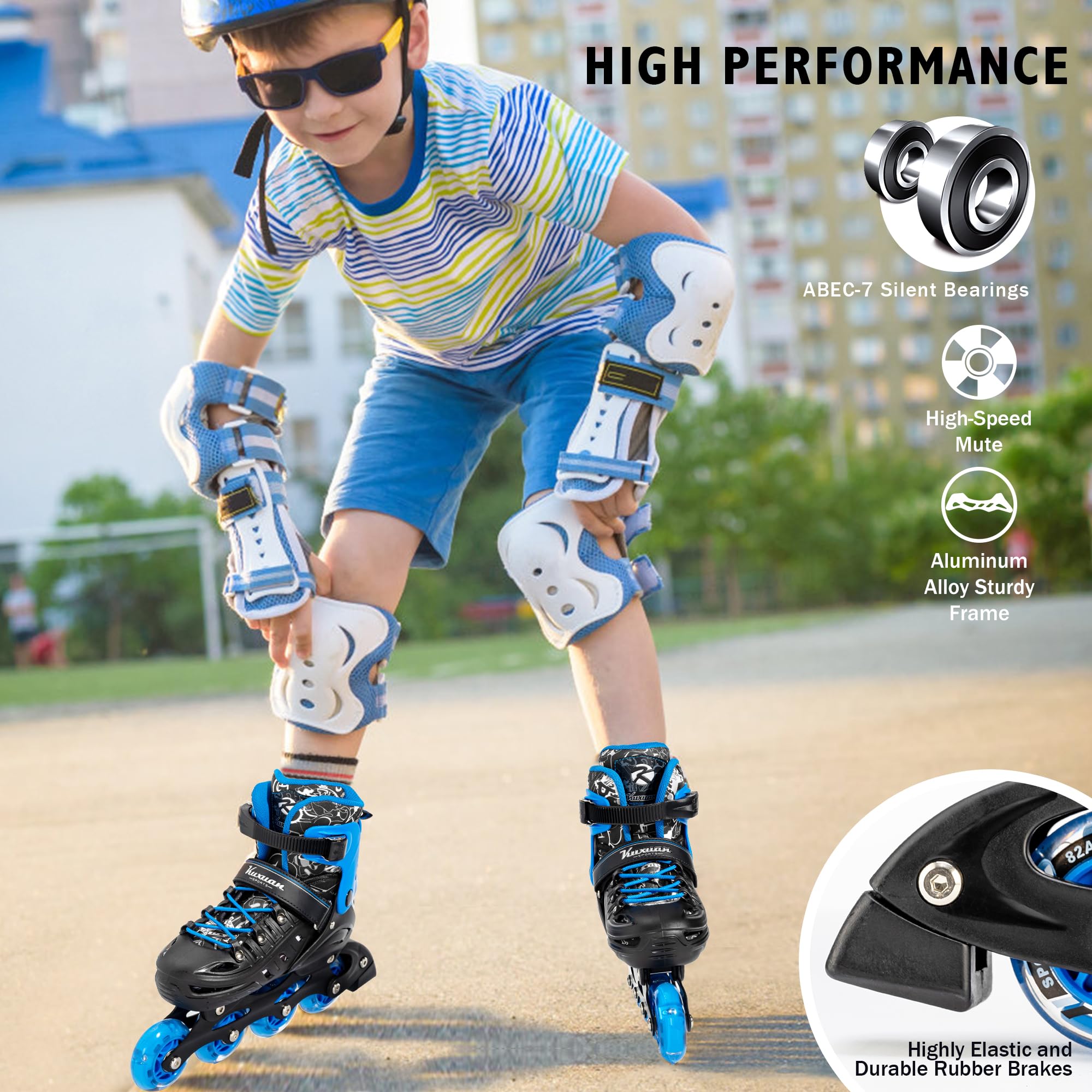 Amazon.com: Adjustable Inline Skates for Kids Girls Boys Ages 5-12