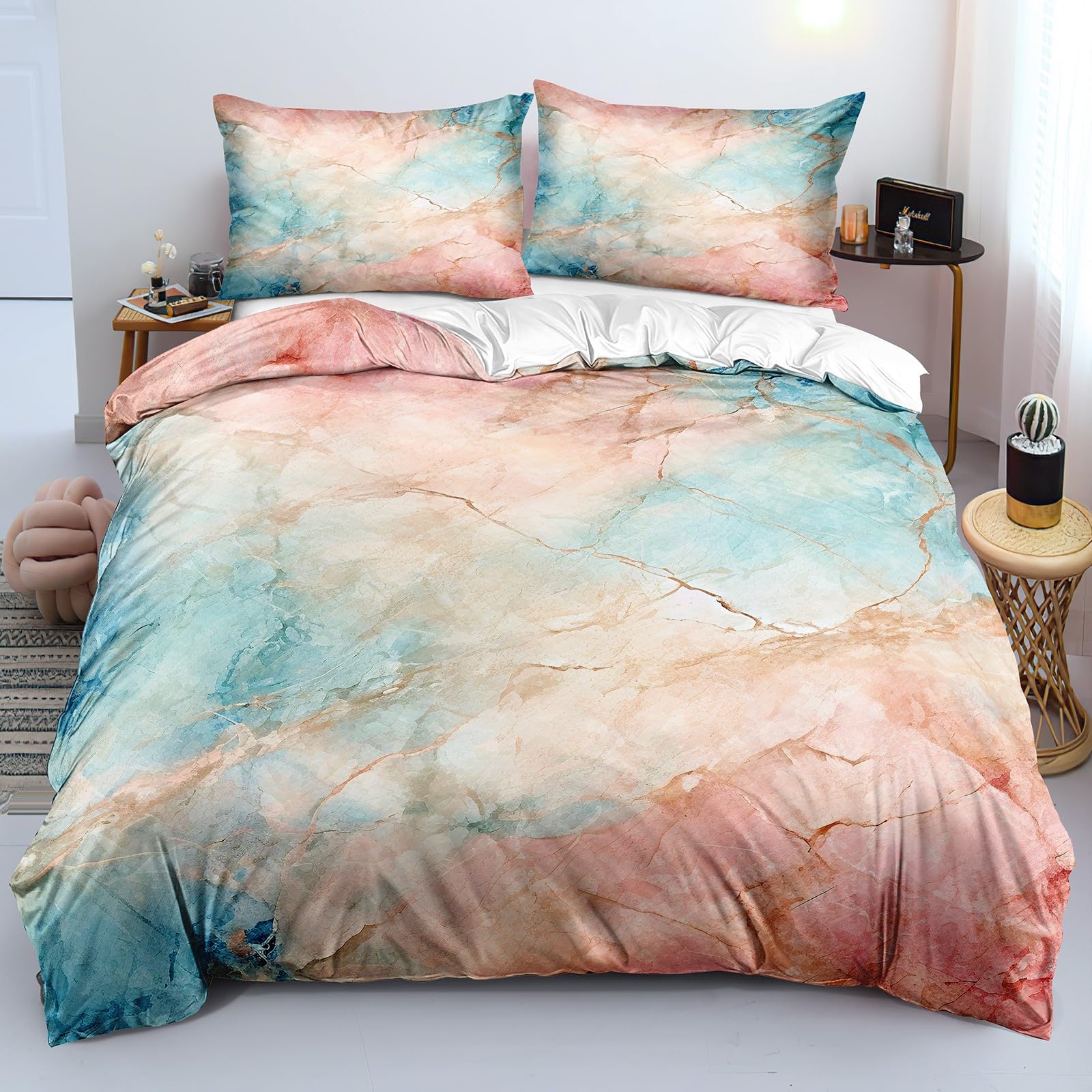 Parure de lit housse de couette 150x200 cm en microfibre premium texturée avec zip de qualité