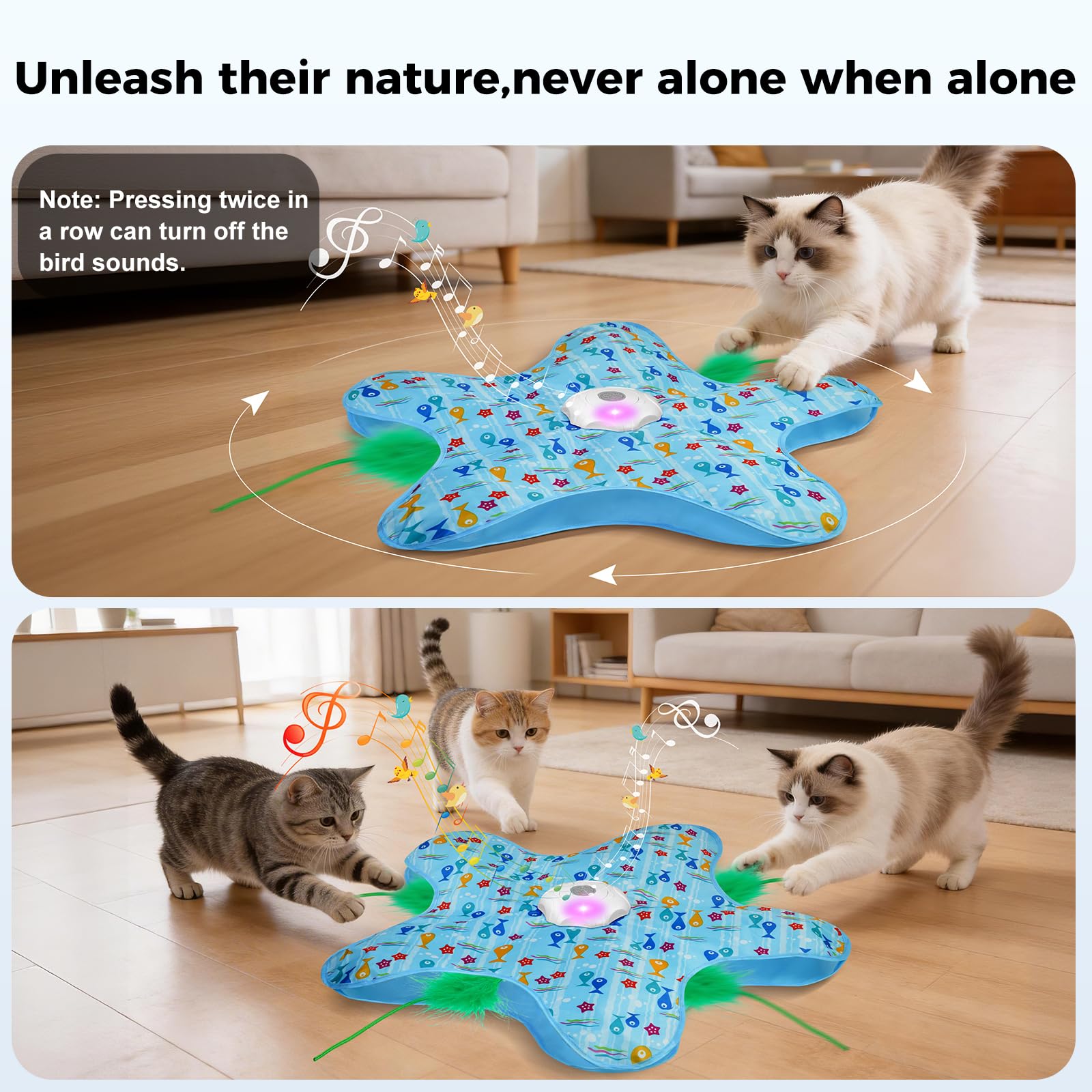 Duckart Intelligentes interaktives Katzenspielzeug mit beweglichem Fisch